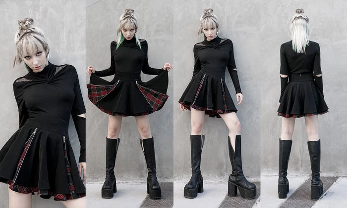 Cheap 🥰 PUNK RAVE Grunge Defiance | PLEATED 👗 SKIRT ✨ 20 Cheap 🥰 PUNK RAVE Grunge Defiance | PLEATED 👗 SKIRT ✨ - Image 18