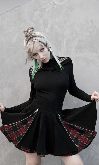 Cheap 🥰 PUNK RAVE Grunge Defiance | PLEATED 👗 SKIRT ✨ 8 Cheap 🥰 PUNK RAVE Grunge Defiance | PLEATED 👗 SKIRT ✨ - Image 6