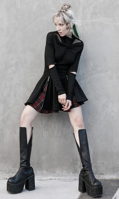 Cheap 🥰 PUNK RAVE Grunge Defiance | PLEATED 👗 SKIRT ✨ 11 Cheap 🥰 PUNK RAVE Grunge Defiance | PLEATED 👗 SKIRT ✨ - Image 9