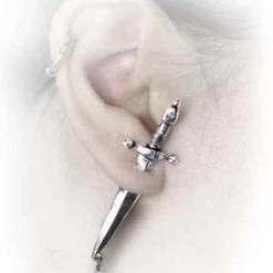 Budget 🔥 ALCHEMY GOTHIC Mens Accessories Cesare's Veto | Stud EARRING` 🥰 -PUNK Sales Store alchemy gothic cesares veto stud earring 3 700x700