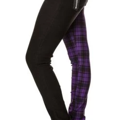Best deal 😀 BANNED ALTERNATIVE 💀 Halloween The Damage [Half Black/Half Purple Check] | SKINNY 👖 JEANS 😍 -PUNK Sales Store banned apparel half black half check skinny jeans 1 03d34dc6 69d1 4b10 a007 187ccab1392b 700x700