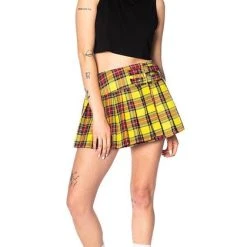 Promo 😀 BANNED ALTERNATIVE Grunge Darkdoll [Yellow Tartan] | MINI 👗 SKIRT 🔔 -PUNK Sales Store banned apparel yellow tartan mini skirt 2 47027b4a d563 43ba 8b60 e2c62e7117c0 700x700