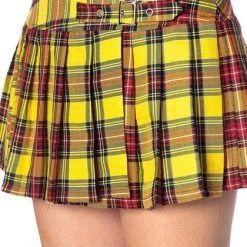 Promo 😀 BANNED ALTERNATIVE Grunge Darkdoll [Yellow Tartan] | MINI 👗 SKIRT 🔔 -PUNK Sales Store banned apparel yellow tartan mini skirt 4 2c722371 d83a 488d a6e2 f956d489110a 700x700