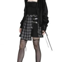 New 🥰 DARK IN LOVE Grunge Pleated Grid Irregular [Black] | HEM 👗 SKIRT 🔥 -PUNK Sales Store dark in love grid irregular hem skirt 5 2c1cb102 727e 4ccf 9c05 a37f39a4512e 700x700