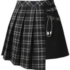New 🥰 DARK IN LOVE Grunge Pleated Grid Irregular [Black] | HEM 👗 SKIRT 🔥 -PUNK Sales Store dark in love grid irregular hem skirt 6 14f87336 456b 4204 a06e ada9ae8d9cf4 700x700