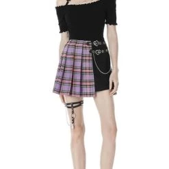 Discount 🧨 DARK IN LOVE Kawaii Purple Checked | PLEATED 👗 SKIRT 🛒 -PUNK Sales Store dark in love purple checked pleated skirt 4 0c2275bf 21fc 4123 9c2a f14f1a6d4d87 700x700