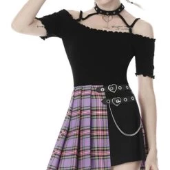 Discount 🧨 DARK IN LOVE Kawaii Purple Checked | PLEATED 👗 SKIRT 🛒 -PUNK Sales Store dark in love purple checked pleated skirt 9 26535e14 c9e5 4a7c b994 fb2cef59273e 700x700