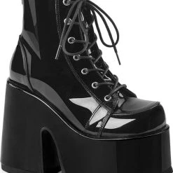 Top 10 🛒 DEMONIA 👟 SHOES Demonia CAMEL-203 [Black Patent] | PLATFORM 🥾 BOOTS [IN STOCK] ✔️