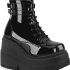 Cheapest 🥰 DEMONIA 👟 SHOES Demonia SHAKER-52 [Black Patent] | PLATFORM 🥾 BOOTS [IN STOCK]` 🎉