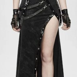 Best Sale 🎁 DEVIL FASHION Cyberpunk Punk Strapped | LONG 👗 SKIRT 👍