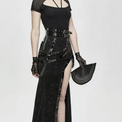 Best Sale 🎁 DEVIL FASHION Cyberpunk Punk Strapped | LONG 👗 SKIRT 👍 -PUNK Sales Store devil fashion punk strapped long skirt 3 700x700