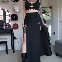 Hot Sale 👍 FOREST INK Grunge M-Line | BUCKLE 👗 SKIRT 🔔 -PUNK Sales Store forest ink m line buckle skirt 2 de643026 f205 43af b605 aeae741662dd 700x700