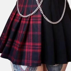 Best deal ✨ FOREST INK Grunge Tartan | PLEATED CHAIN 👗 SKIRT ✔️