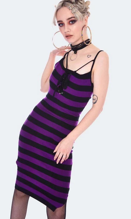 Brand new π JAWBREAKER Punky Colour Purple Stripe | BODYCON π DRESS π 5 Brand new π JAWBREAKER Punky Colour Purple Stripe | BODYCON π DRESS π - Image 3