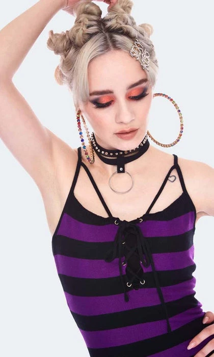 Brand new π JAWBREAKER Punky Colour Purple Stripe | BODYCON π DRESS π 4 Brand new π JAWBREAKER Punky Colour Purple Stripe | BODYCON π DRESS π - Image 2