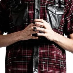 Top 10 🛒 KILLSTAR Mens Clothing Daze [Blood Tartan] | BUTTON-UP 👚 SHIRT** ⌛ -PUNK Sales Store killstar daze blood tartan button up shirt 1 28f8a20b 533e 42c3 ad8c 34ae272ae76d 700x700