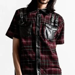 Top 10 🛒 KILLSTAR Mens Clothing Daze [Blood Tartan] | BUTTON-UP 👚 SHIRT** ⌛