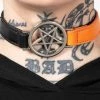 Flash Sale 🌟 KILLSTAR Fetish Penta Half [Black/Orange] | CHOKER 😉 -PUNK Sales Store killstar penta half black orange choker 2 700x700