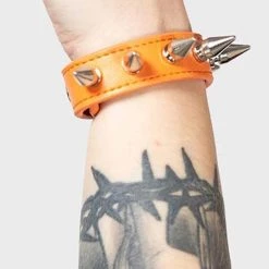 Cheap 😀 KILLSTAR Mens Accessories Stay Away Spike [Orange] | BRACELET ❤️ -PUNK Sales Store killstar stay away spike orange bracelet 3 cf6c590c 3166 4270 861d aaf5d36543a3 700x700