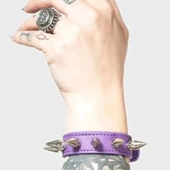 Best reviews of ✔️ KILLSTAR Punky Colour Stay Away Spike [Purple] | BRACELET 🌟 -PUNK Sales Store killstar stay away spike purple bracelet 3 700x700