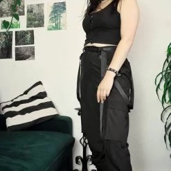 New 🤩 QUEEN OF DARKNESS Corporate + Office Wear Vengeance | PANTS ✨ -PUNK Sales Store queen of darkness elegant straps pants 8 85bc8091 4f1f 4f95 9e1f e448c17f967a 700x700