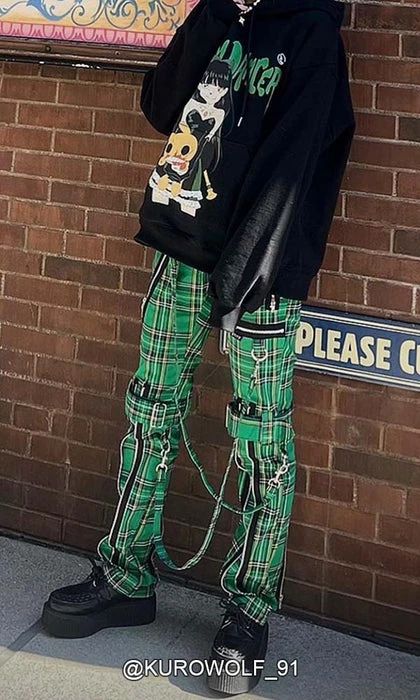 New 🌟 TRIPP NYC Mens Clothing Green Plaid | BONDAGE PANTS 😀 11 New 🌟 TRIPP NYC Mens Clothing Green Plaid | BONDAGE PANTS 😀 - Image 9